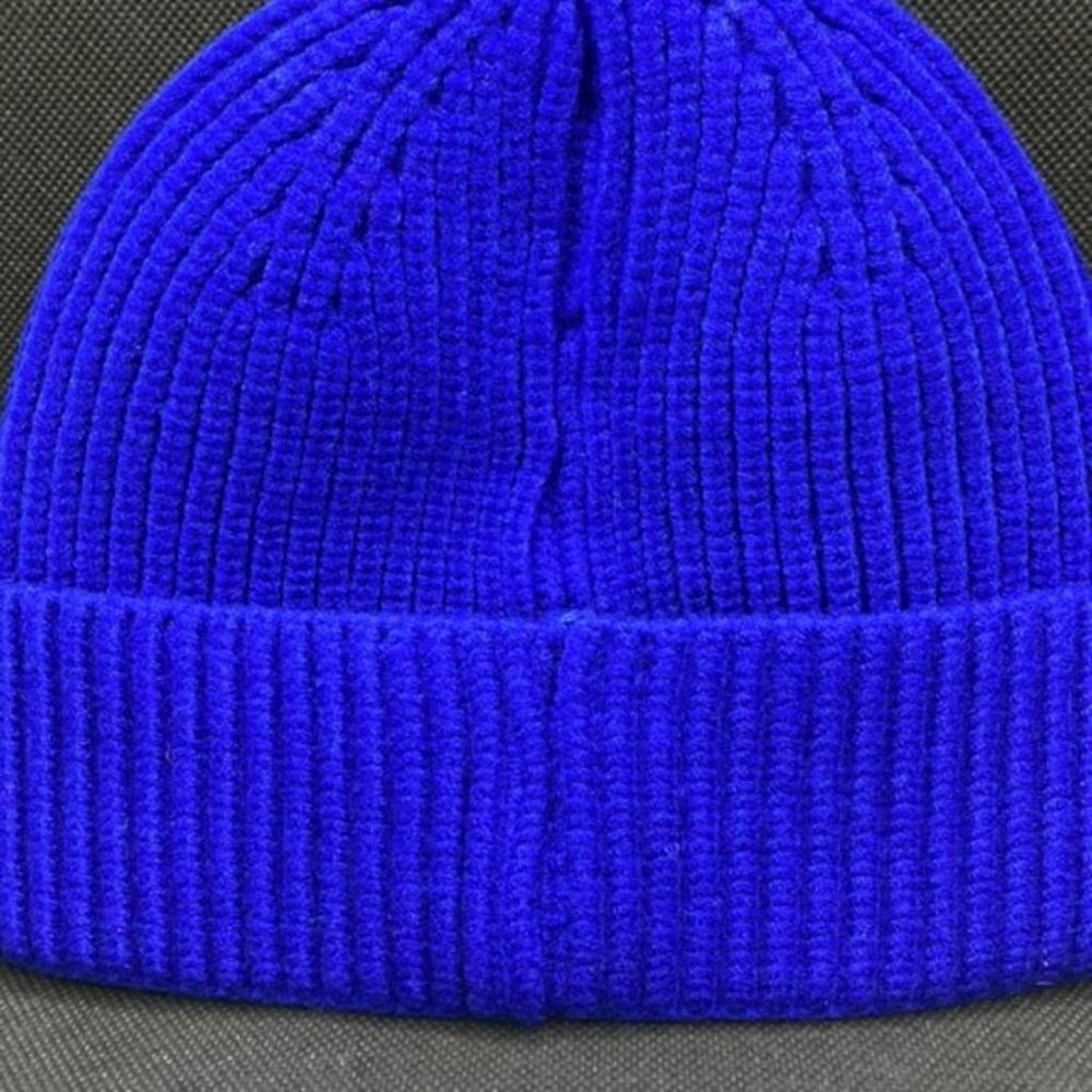 Blue Black Wool Beanie - Picture 5 of 7